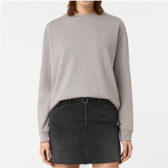 All Saints Seaside Marl Crewneck Pullover Relaxed Sweater in cream small sweater - Picture 1 of 10